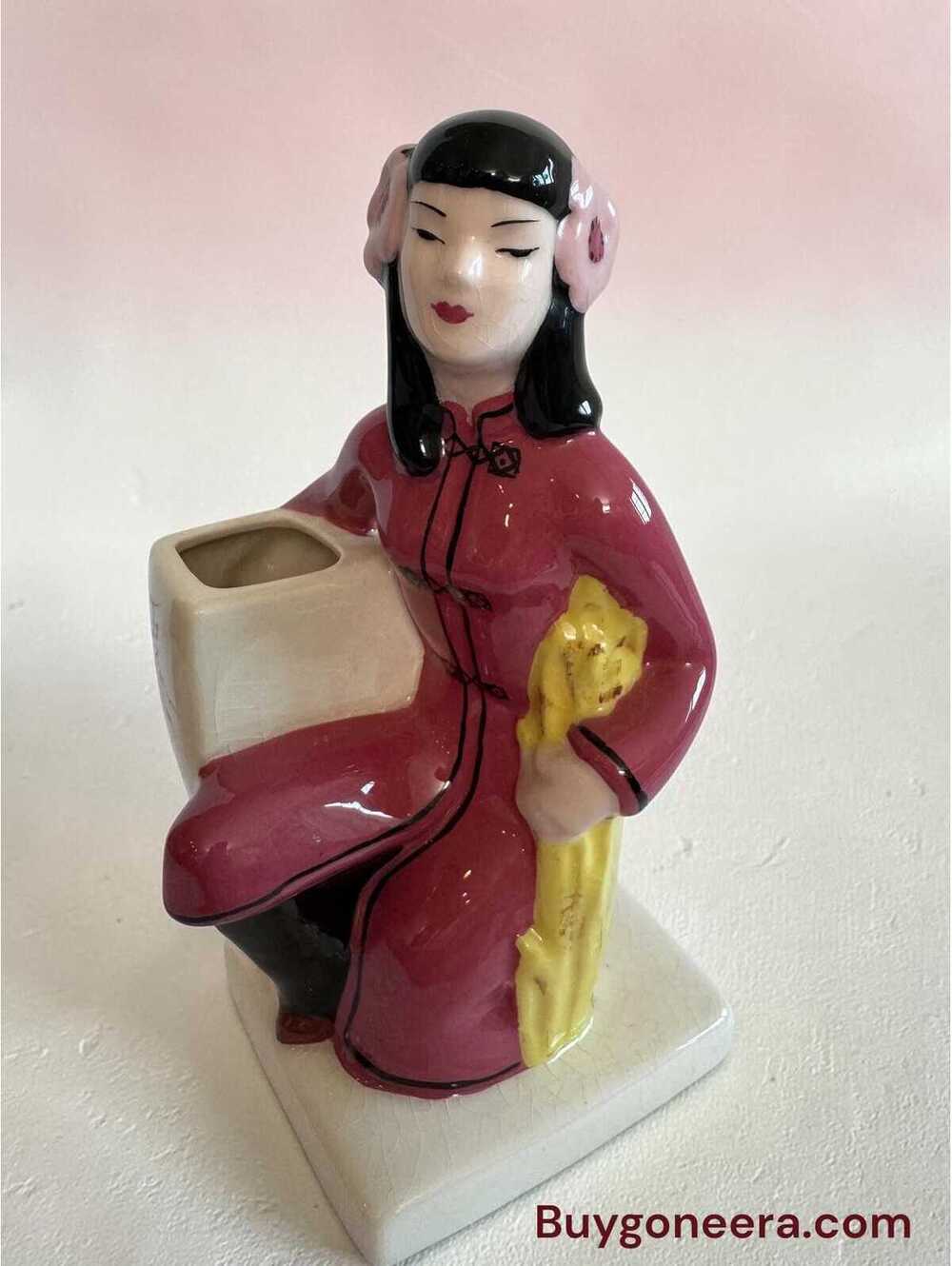 Vintage Weill Ware California Pottery ~ Asian Lady Figural Planter